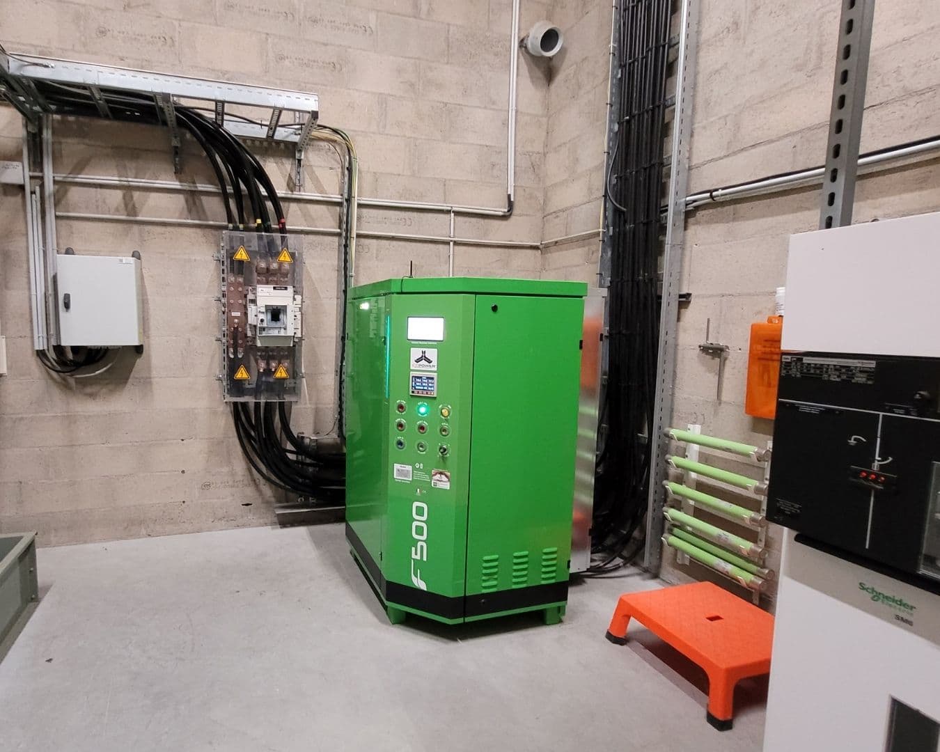ICO-F500 unit integrated into an existing electrical room